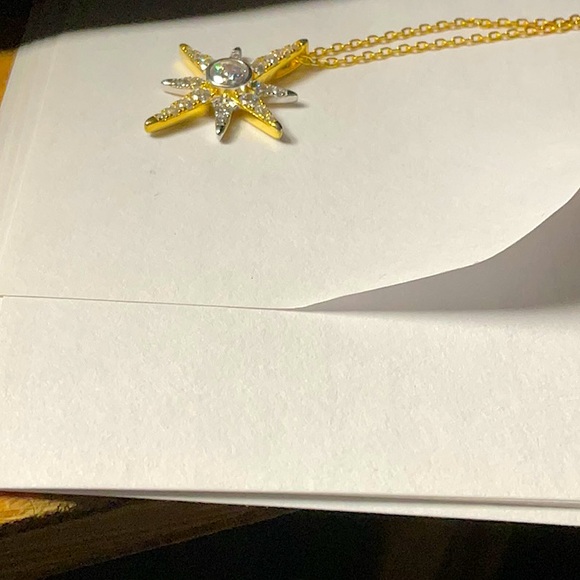 Jeulia 18K Gold Over Sterling Silver 18” Necklace With Star Pendant - Picture 6 of 8